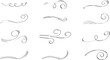 © passionart - Doodle wind icon set. Swirl elements hand drawn doodle. Wind blows, windy motion, air condition blow, air masses flow