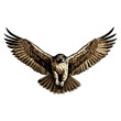 Falcon bird, vector illustration, isolated on white background.
