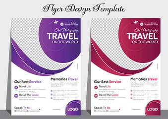 clean and professional  travel flyer design template,Travel tour flyer template,