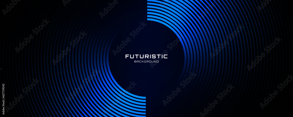 3D blue techno abstract background overlap layer on dark space with ...