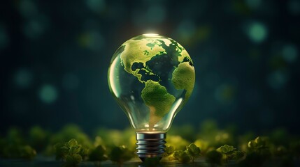 renewable energy.environmental protection, renewable, sustainable energy sources. green world map on