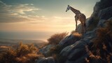 Fototapeta Góry - last giraffe. Created with Generative AI.