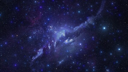 dark blue galaxy outer space travel flying in glowing stars nebula - abstract background texture