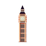 Fototapeta Big Ben - Big Ben isolated on white background. Big Ben clock tower in London. Vector stock
