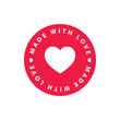 © LeonART - Heart symbol label - made with love, sticker, white background