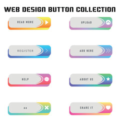 Wall Mural - cta web button collection