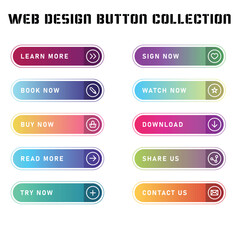 Wall Mural - cta web button collection