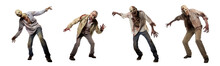 Set Of Zombies Transparent Isolated Background 