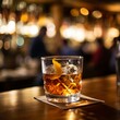 © Samira - Whiskey on the rocks with ice cubes on a dark background