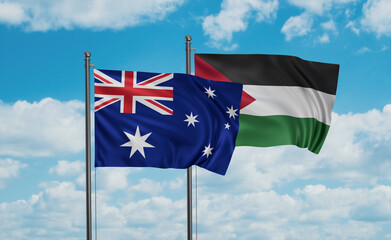 Wall Mural - Palestine and Australia flag