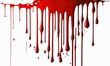 canvas print picture - Realistic Red dripping blood isolated on white background. Generative Ai