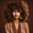 © rushay - Portrait of beautiful woman with curly afro hairstyle