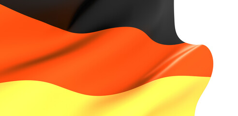 Germany flag of silk with copyspace for your text or images and white background-3D