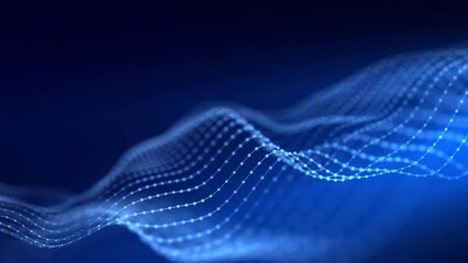 Wall Mural - futuristic wave of smooth lines.wire network technologies.cyber security background. 3d rendering.