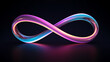 © cac_tus - infinity symbol on black background, bright neon paint for logo, branding