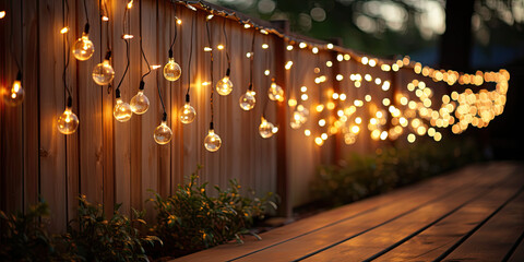 Canvas Print - light in the park hanging on the fence. 