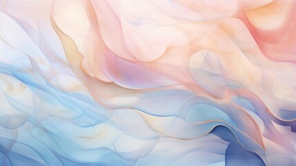 Poster - Generative AI : Marble Soft Blue and Pale Pink liquid watercolor background with gold wave pattern. Dusty grey emerald alcohol ink drawing effect with golden stains. Vector illustration of fluid acryl