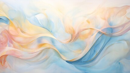 Poster - Generative AI : Marble Soft Blue and Pale Pink liquid watercolor background with gold wave pattern. Dusty grey emerald alcohol ink drawing effect with golden stains. Vector illustration of fluid acryl