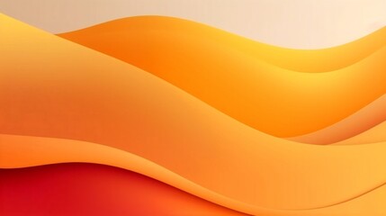 Fototapete - Generative AI : Minimal geometric background. Orange elements with fluid gradient. Dynamic shapes composition