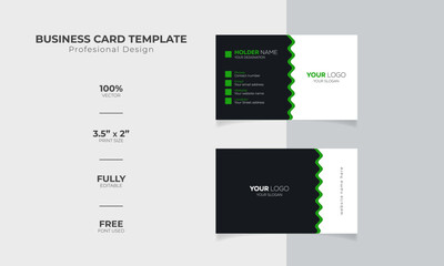 Canvas Print - Modern and corporate simple business card design Modern presentation card with company logo Vector business card template Visiting card for business and personal use Vector illustration design