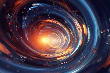 Wall Mural - red spiral galaxy, abstract background with a futuristic design 