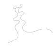 © Nirob - Continuous line art or One Line Drawing of a woman stretching arms is relaxing picture vector illustration