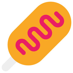 Sticker - corn dog flat icon