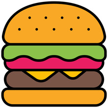 Hamburger Outline Color Icon