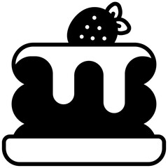 Sticker - pancake solid line icon