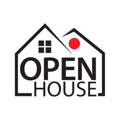 Wall Mural - Open house icon vector with house