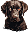 Portrait of a breed black labrador retriever