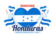 Happy Honduras Independence Day Vector Illustration on September 15 with Waving Flag Background in National Holiday Hand Drawn Templates