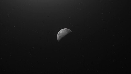 Wall Mural - Half-Lit Planet Mercury In The Outer Space. - animation