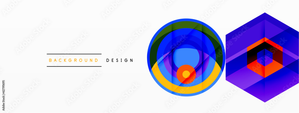 Geometric shapes vector design with dynamic shadow effect features a ...