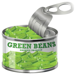 Poster - Green Beans Food Can Vector