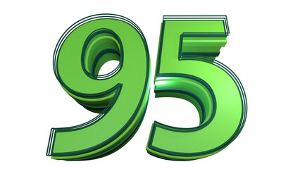 Poster - Creative green 3d number 95