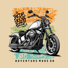 Classic Retro Motorbike Style And Custom Motorbike, Isolated Vector Illustration