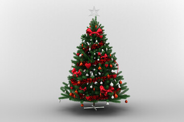 Digital png illustration of christmas tree on transparent background