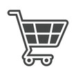 Shopping cart vector icon, flat design. Isolated on white background. illustration 10Eps 