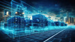 © Malika - Smart technology concept integrates a global logistics partnership with an industrial container cargo freight ship