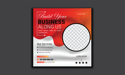 Wall Mural - Business social media post square flyer Digital marketing banner template