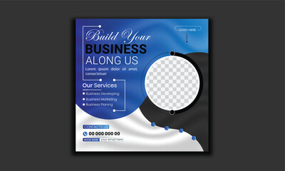 Wall Mural - Business social media post square flyer Digital marketing banner template