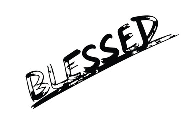 Wall Mural - Blessed Word in Grunge | Vector