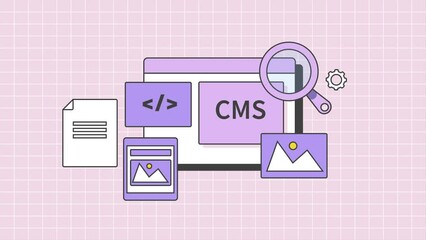 Wall Mural - company or business manages text content, images, web coding and other application with cms software