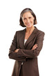 Portrait, business woman and leader with arms crossed in isolated on transparent, png background. Face, boss and mature female ceo, professional or executive from Australia with happy confidence