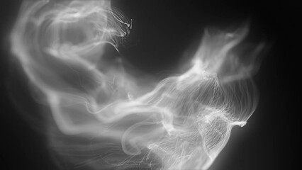Abstract moving blue futuristic landscape of particles and dots of energetic magic with glow and blur effect, abstract background. Video 4k, motion design