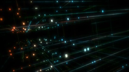 Wall Mural - this is a stock motion graphic that shows digital space with lines and dots.