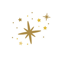 Wall Mural - star sparkle firework- new year Christmas and birthday celebration