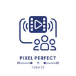 © bsd studio - Family-friendly programming black solid desktop icon. Live streaming platform. Pixel perfect 128x128, outline 4px. Silhouette symbol on white space. Glyph pictogram. Isolated vector image