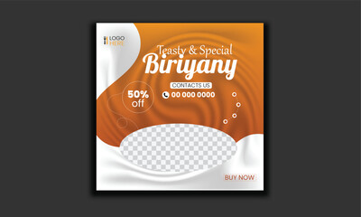 Wall Mural - Fast food  restaurant business marketing social media post or web banner template design with abstract background, logo and icon. Fresh pizza, burger & pasta online sale promotion flyer or poster.